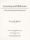 Learning and behavior : a psychobiological perspective /