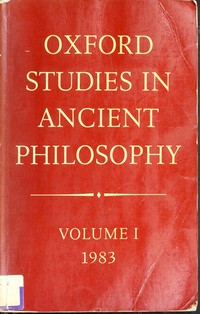 Oxford studies in ancient philosophy /