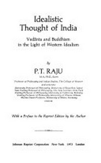 Idealistic thought of India : Vedanta and Buddhism in the light of Western idealism /