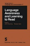 Language awareness and learning to read /