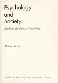 Psychology and society : readings for general psychology /