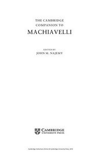 The Cambridge companion to Machiavelli /