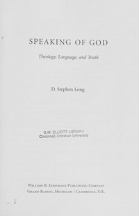 Speaking of God : theology, language and truth /