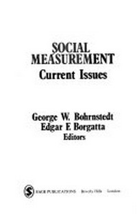 Social measurement : current issues /