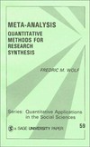 Meta-analysis : quantitative methods for research synthesis /
