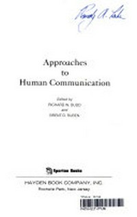Approaches to human communication /