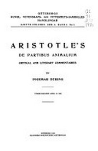 Aristotle's De partibus animalium /