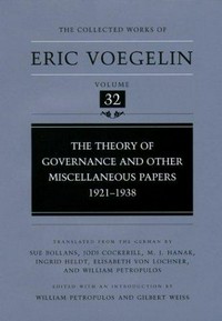 The theory of governance and other miscellaneous papers : 1921-1938 /