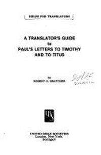 A translator's handbook on the Gospel of Luke /