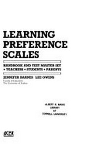 Learning preference scales : handbook and test master set : teachers, students, parents /