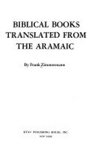 Biblical books translated from the aramaic /
