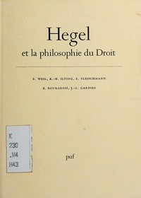 Hegel et la philosophie du droit /