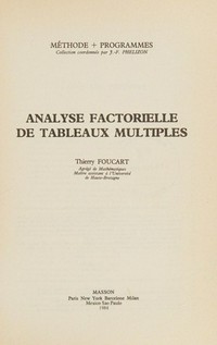 Analyse factorielle de tableaux multiples /