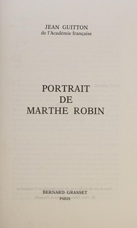 Portrait de Marthe Robin /