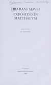 Hrabani Mauri Expositio in Matthaeum /