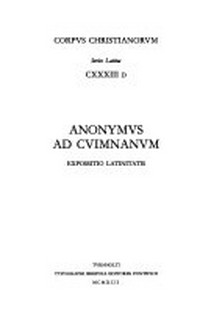 Anonymus ad Cuimnanum : expossitio latinitatis /