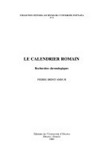 Le calendrier romain : recherches chronologiques /