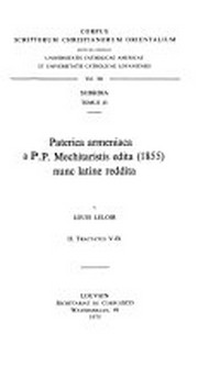 Paterica armeniaca a P.P. Mechitaristis edita (1855) nunc latine reddita a Louis Leloir.