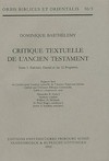 Critique textuelle de l'Ancien Testament /