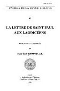 La Lettre de saint Paul aux Laodicéens /