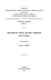 The Mount Sinai Arabic version of IV Ezra /