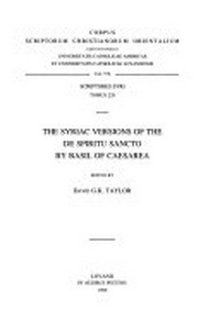 The Syriac versions of the De Spiritu Sancto by Basil of Caesarea /