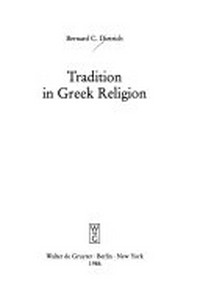 Tradition in Greek religion /