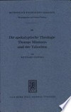 Die apokalyptische Theologie Thomas Müntzers und der Taboriten /