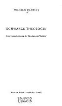 Schwarze Theologie : eine Herausforderung der Theologie der Weißen? /