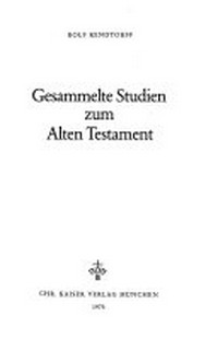 Gesammelte Studien zum Alten Testament /