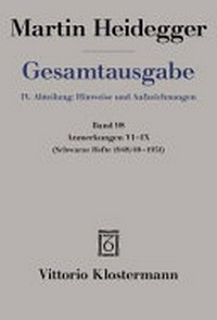 Anmerkungen VI-IX : (schwarze Hefte 1948/49-1951) /