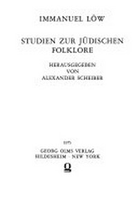 Studien zur jüdischen Folklore /