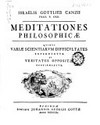 Meditationes philosophicae /