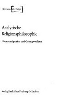 Analytische Religionsphilosophie : Hauptstandpunkte und Grundprobleme /