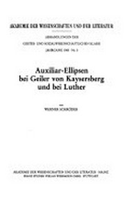 Auxiliar-Ellipsen bei Geiler von Kaysersberg und bei Luther /