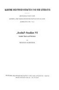 "Arabel"-Studien VI : Arabels Taufe und Hochzeit /