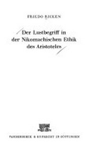 Der Lustbegriff in der Nikomachischen Ethik des Aristoteles /