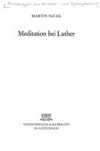 Meditation bei Luther /