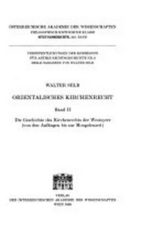 Orientalischen Kirchenrecht /