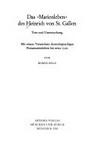 Das "Marienleben" des Heinrich von St. Gallen : Text und Huntersuchungen : mit einem Verzeichnis deutschsprachinger Prosamarienleben bis etwa 1520 /