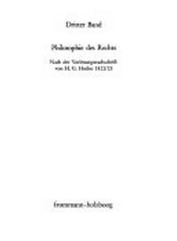 Vorlesungen über Rechtsphilosophie 1818-1831 /