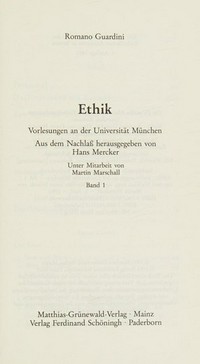 Ethik : Vorlesungen an der Universität München /