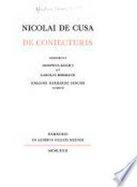 Nicolai de Cusa De coniecturis /