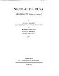 Nicolai de Cusa Sermones I (1430-1441) /