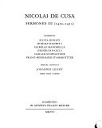 Nicolai de Cusa Sermones III (1452-1455) /