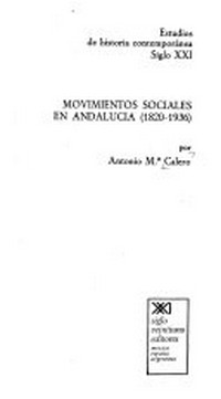 Movimientos sociales en Andalucía (1820-1936) /