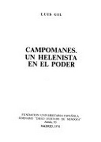 Campomanes, un helenista en el poder /