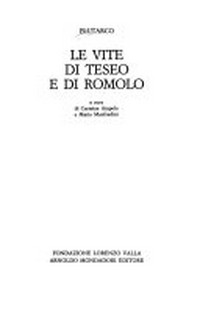 Le vite di Teseo e di Romolo /