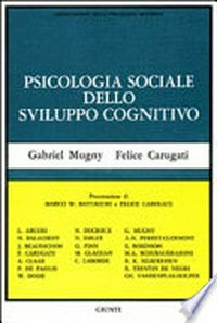 Psicologia sociale dello sviluppo cognitivo /