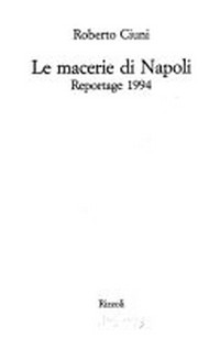 Le macerie di Napoli : reportage 1994 /